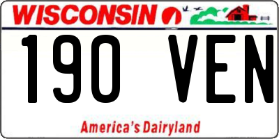 WI license plate 190VEN