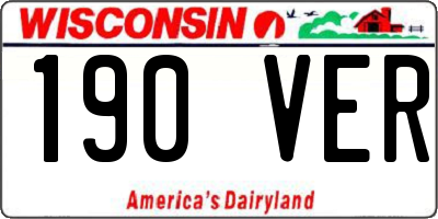 WI license plate 190VER