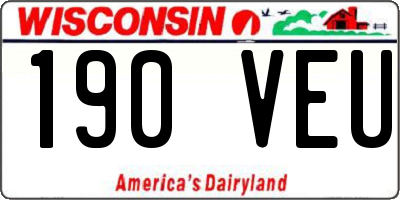 WI license plate 190VEU