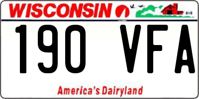 WI license plate 190VFA