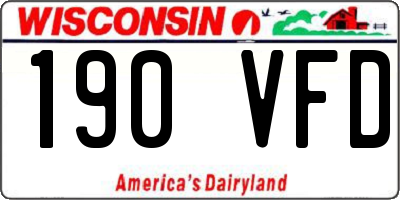 WI license plate 190VFD