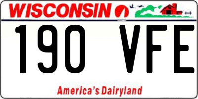 WI license plate 190VFE