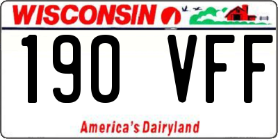 WI license plate 190VFF