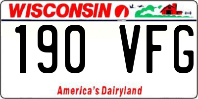 WI license plate 190VFG