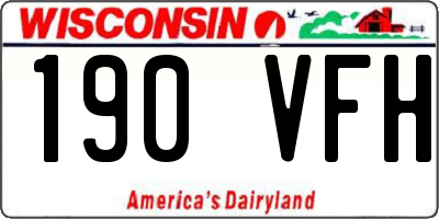 WI license plate 190VFH