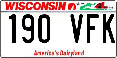 WI license plate 190VFK