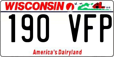 WI license plate 190VFP