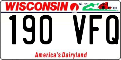 WI license plate 190VFQ