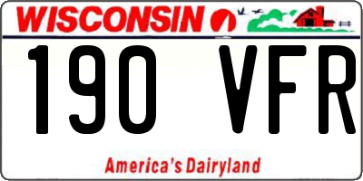 WI license plate 190VFR