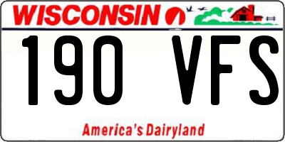WI license plate 190VFS