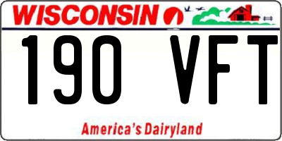 WI license plate 190VFT