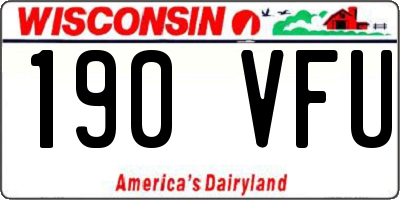 WI license plate 190VFU