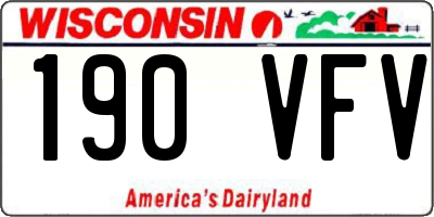 WI license plate 190VFV