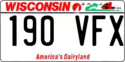 WI license plate 190VFX