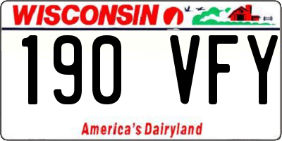 WI license plate 190VFY