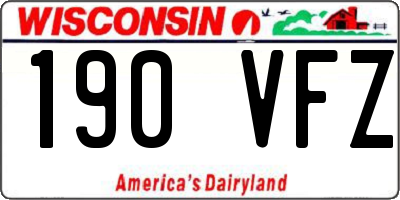 WI license plate 190VFZ