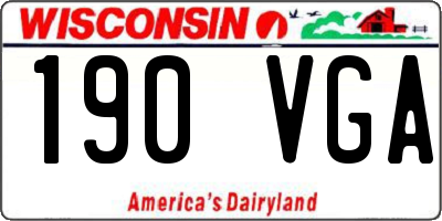 WI license plate 190VGA