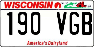 WI license plate 190VGB