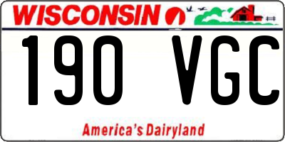 WI license plate 190VGC