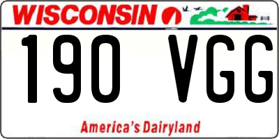 WI license plate 190VGG