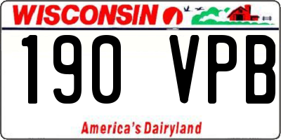 WI license plate 190VPB