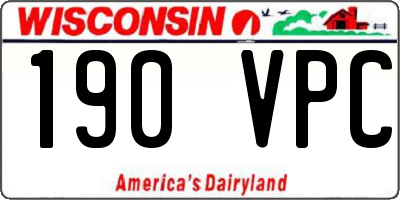 WI license plate 190VPC