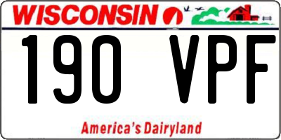 WI license plate 190VPF