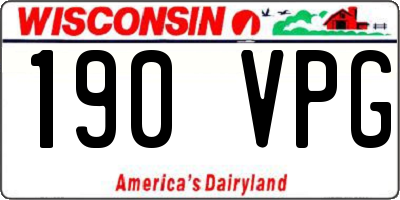 WI license plate 190VPG