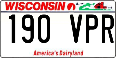 WI license plate 190VPR