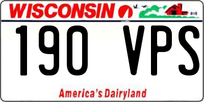 WI license plate 190VPS