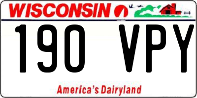 WI license plate 190VPY
