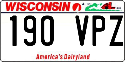 WI license plate 190VPZ