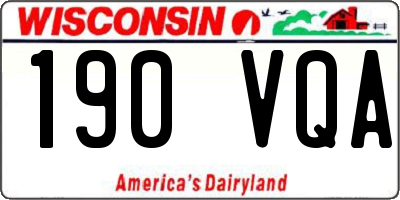 WI license plate 190VQA