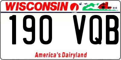 WI license plate 190VQB