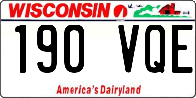 WI license plate 190VQE