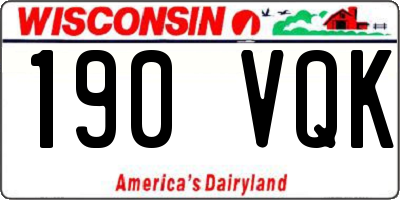 WI license plate 190VQK