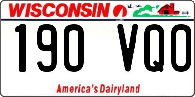 WI license plate 190VQO