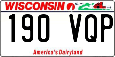 WI license plate 190VQP