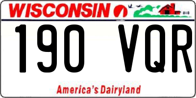 WI license plate 190VQR