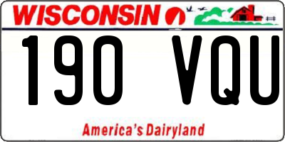 WI license plate 190VQU