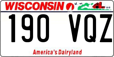WI license plate 190VQZ
