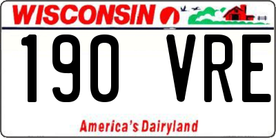 WI license plate 190VRE