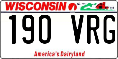 WI license plate 190VRG