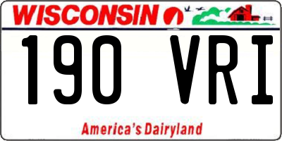 WI license plate 190VRI