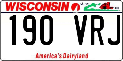 WI license plate 190VRJ