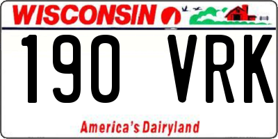 WI license plate 190VRK