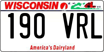 WI license plate 190VRL