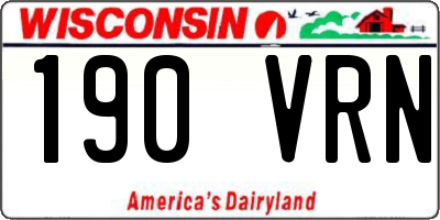 WI license plate 190VRN