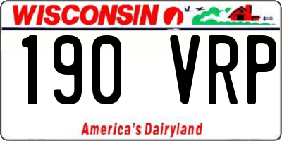 WI license plate 190VRP