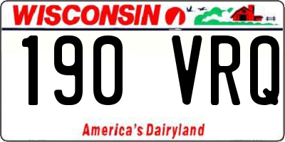 WI license plate 190VRQ